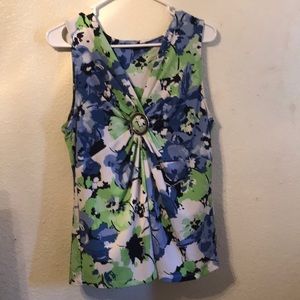 Charles tank top blouse in blue and green